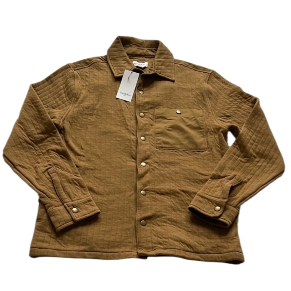 Goodfellow 100% Cotton Outer Quilted Knit Shirt Jacket, Recycled Brown S New